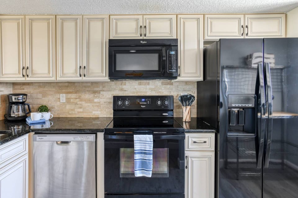 The kitchen has updated features, making cooking easy!