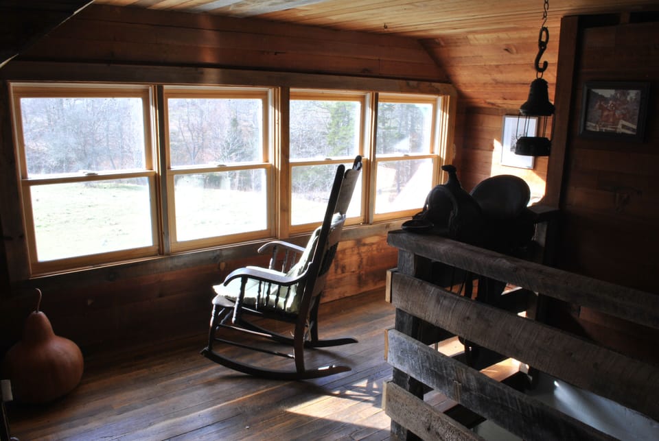 reading nook with nice view of front pasture