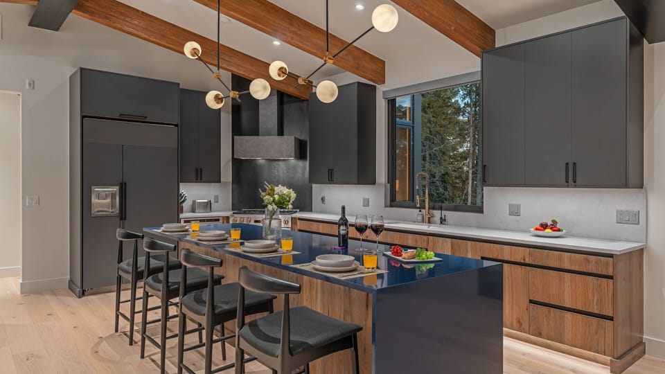 Gourmet kitchen with breakfast bar seating