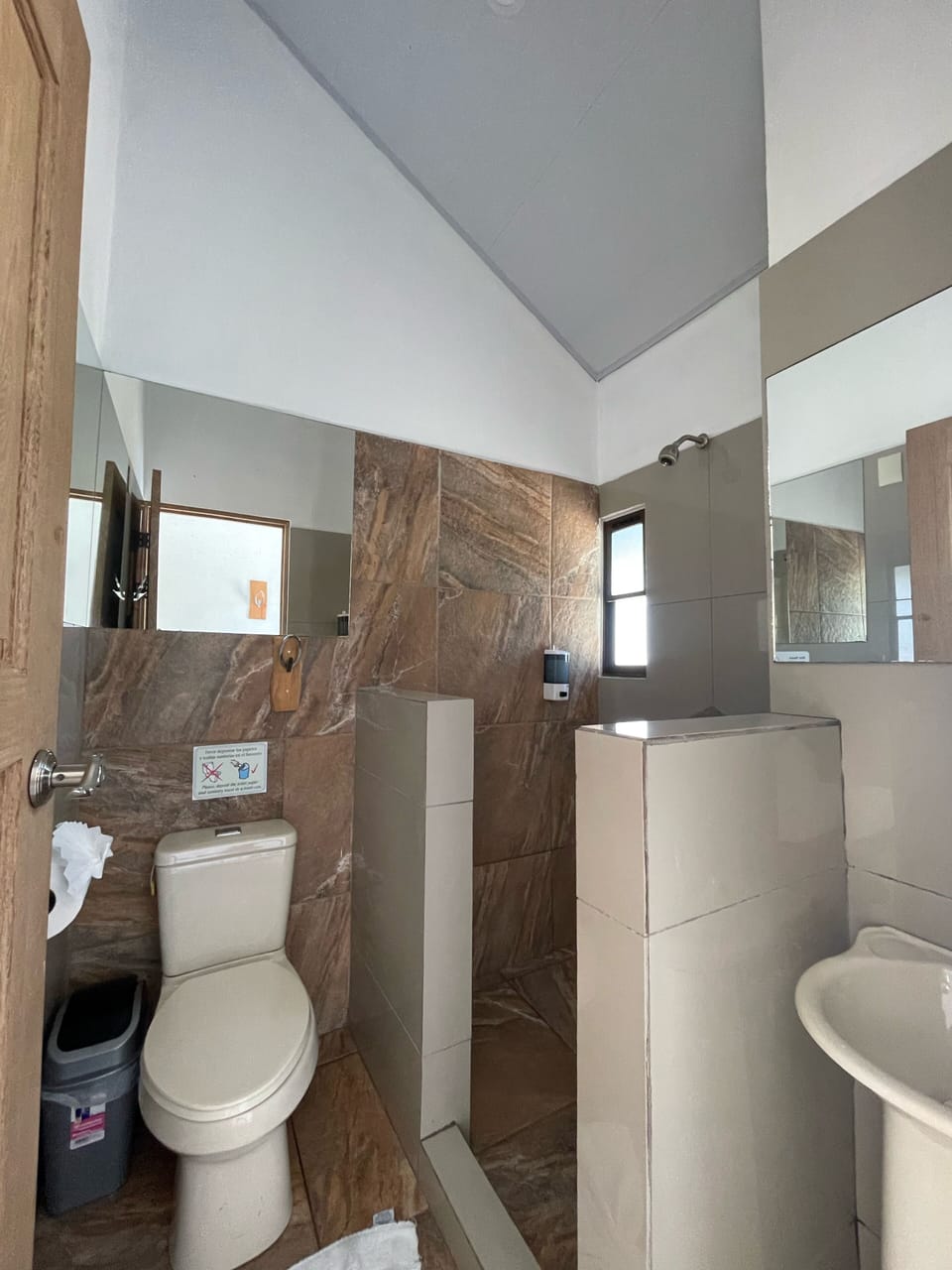 Shower, rainfall showerhead, hair dryer (on request), towels