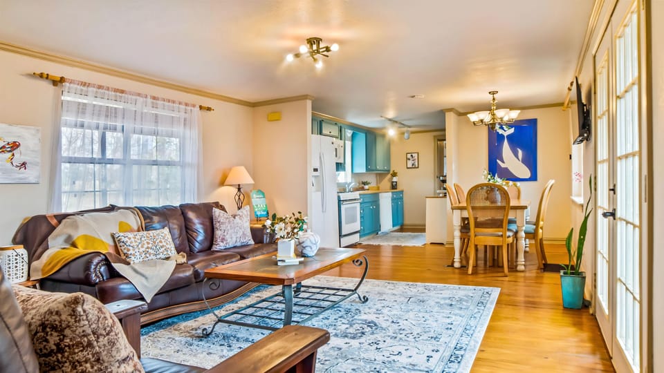 Living Room with Comfortable sofa and smart TV. High Speed Internet