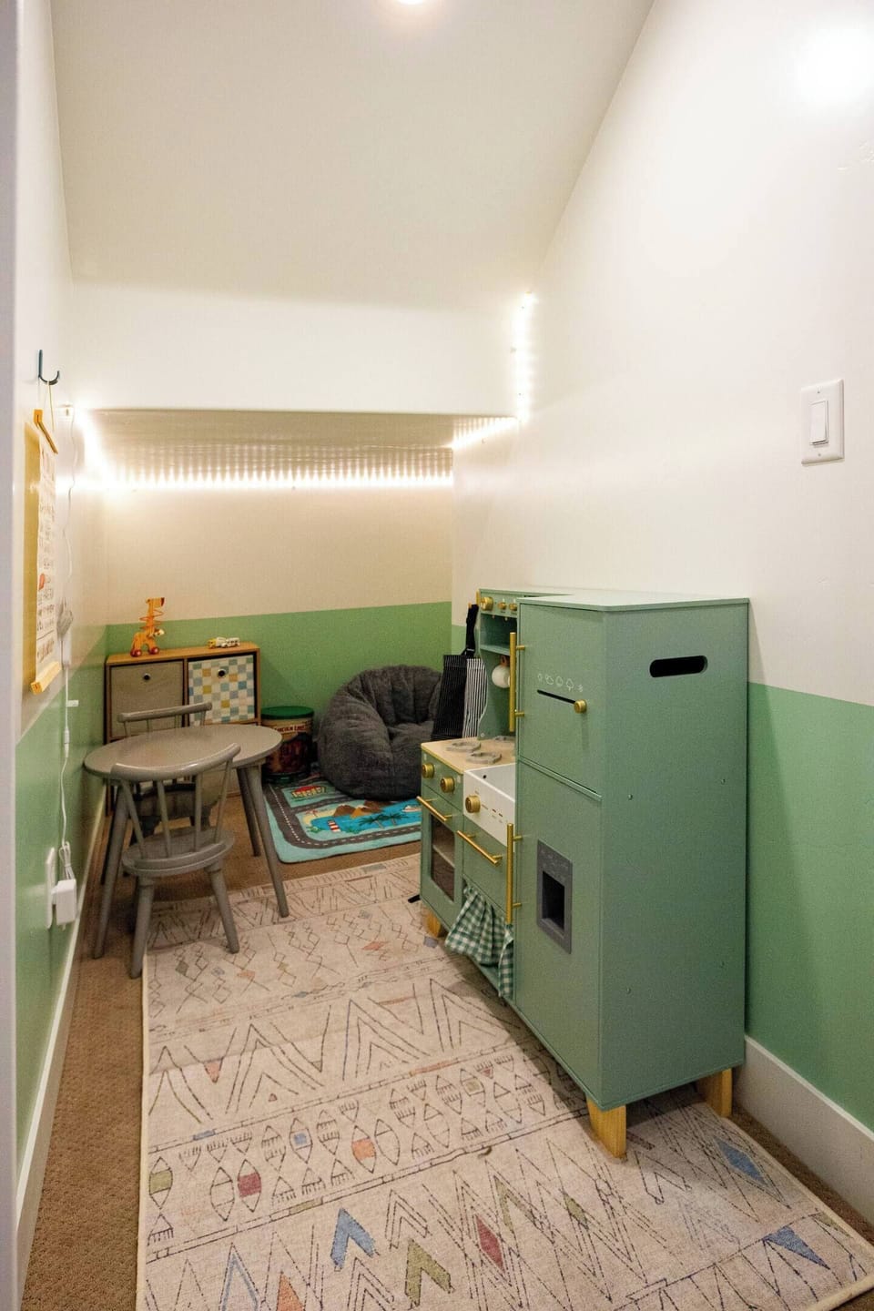 Playroom under the stairs.