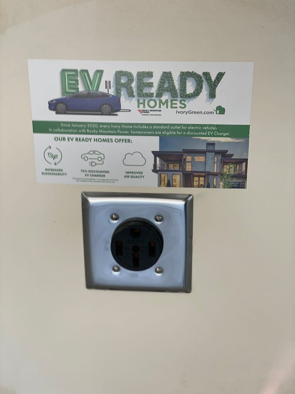 220 outlet in the garage. Guests must bring their own cord. 