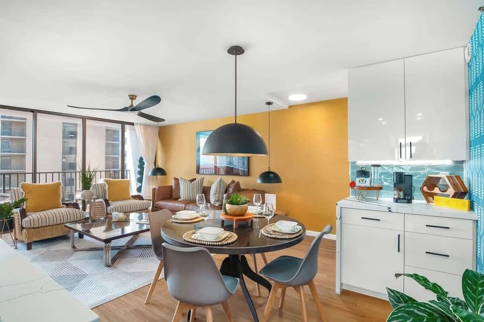 Your dining has a dining table with 4 chairs perfect for shared meals.