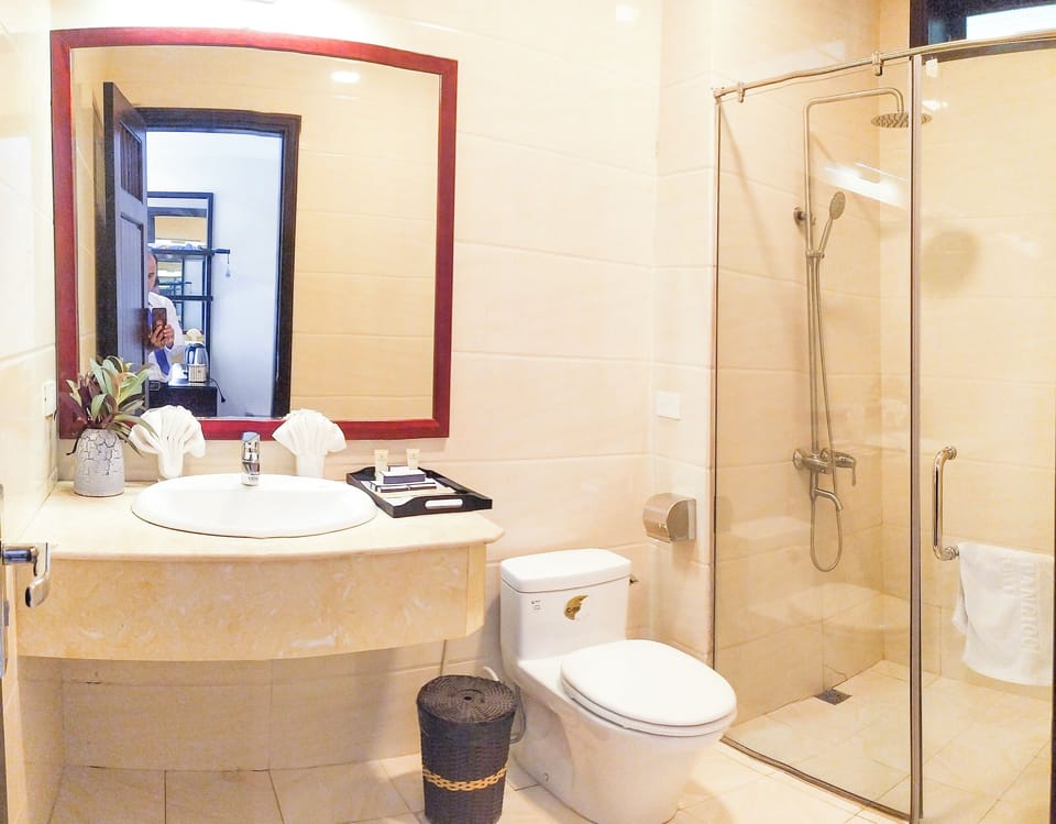 Hair dryer, slippers, bidet