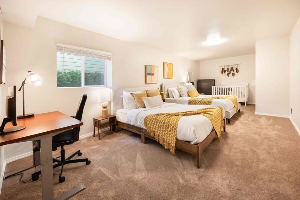 Welcome to our bedroom. It's very very spacious.