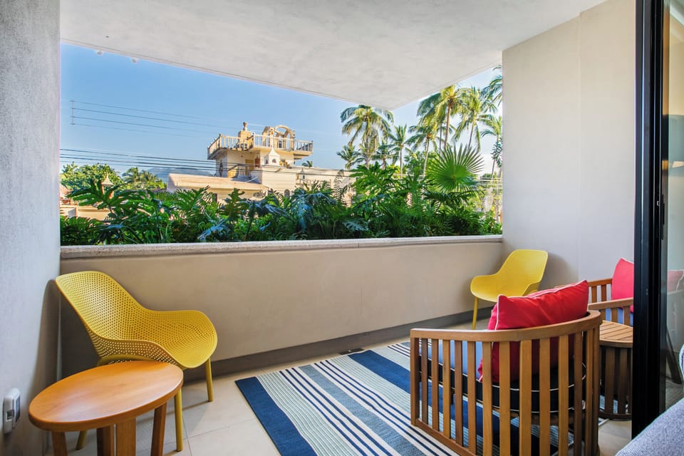 Private balcony facing a quiet street