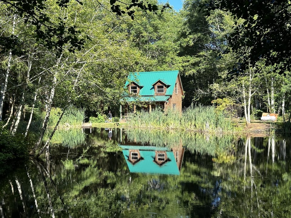 Lower Twin Cabin viewed across from the pond
