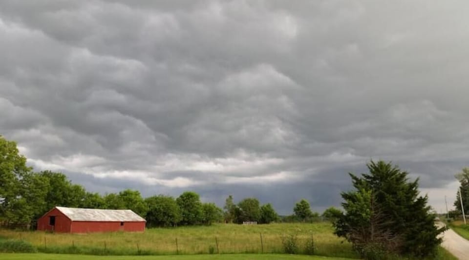 Beautiful cloud-covered countryside view