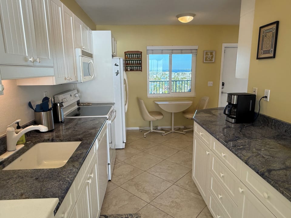Kitchen with view of the bay