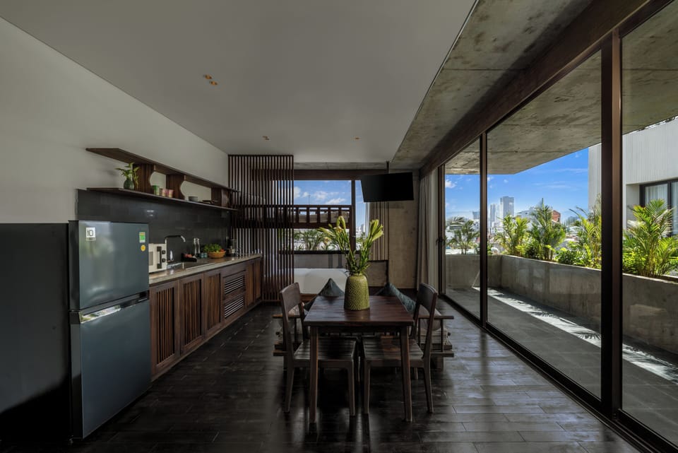 One-Bedroom Family Apartment | Living area | 43-inch LED TV with digital channels