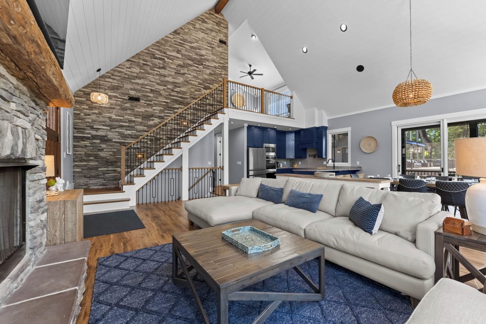 Large main level living area- plenty of seating for the whole group...Kick back and watch a movie.