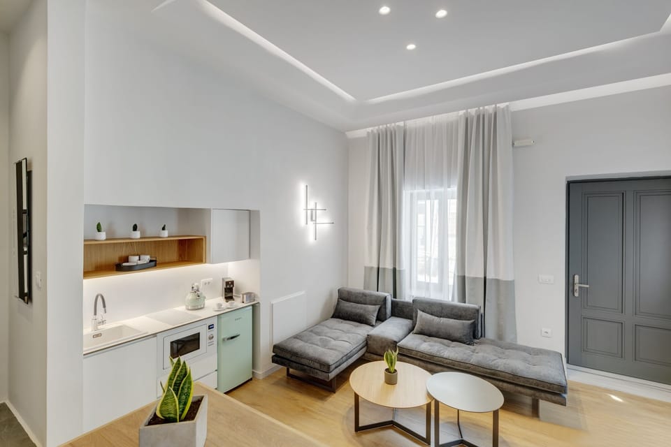 Superior Double Room, 1 Queen Bed with Sofa bed, City View | Living area | 43-inch Smart TV with digital channels, Netflix, MP3 dock