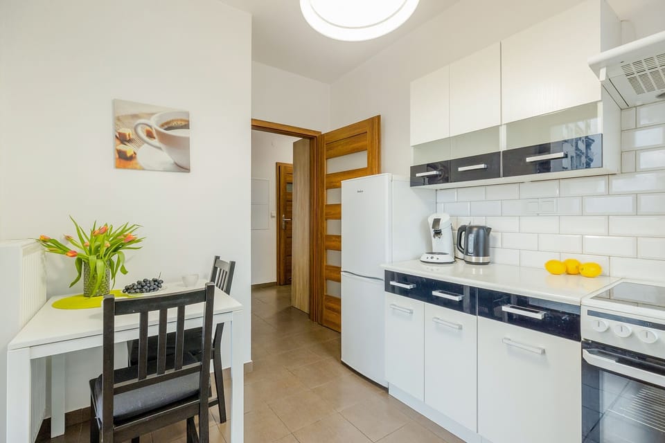 Deluxe Apartment | Private kitchen | Full-size fridge, microwave, oven, stovetop