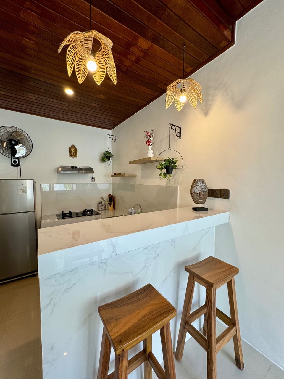 Fridge, stovetop