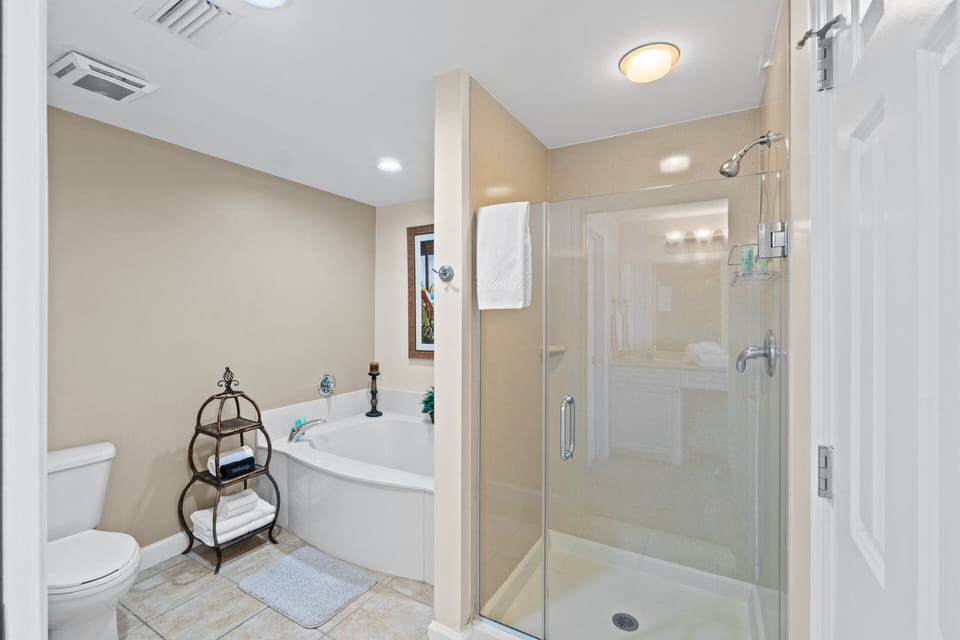 Primary Bathroom with Walk-In Shower and Garden Tub