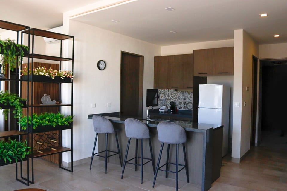Deluxe Apartment, Courtyard View | Private kitchen | Full-size fridge, microwave, blender, cookware/dishes/utensils
