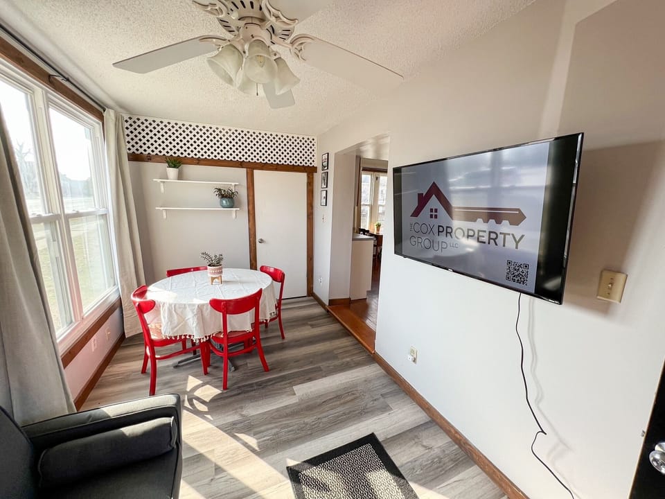 living room and dining room. Door you see goes to our owners closet. 