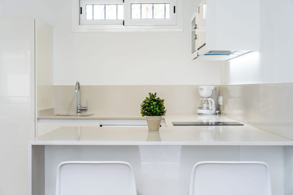 Fridge, microwave, electric kettle