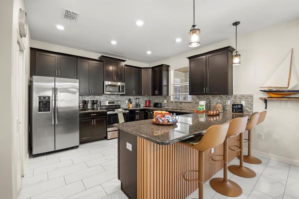 Indoors, Kitchen, Appliance, Refrigerator, Kitchen Island