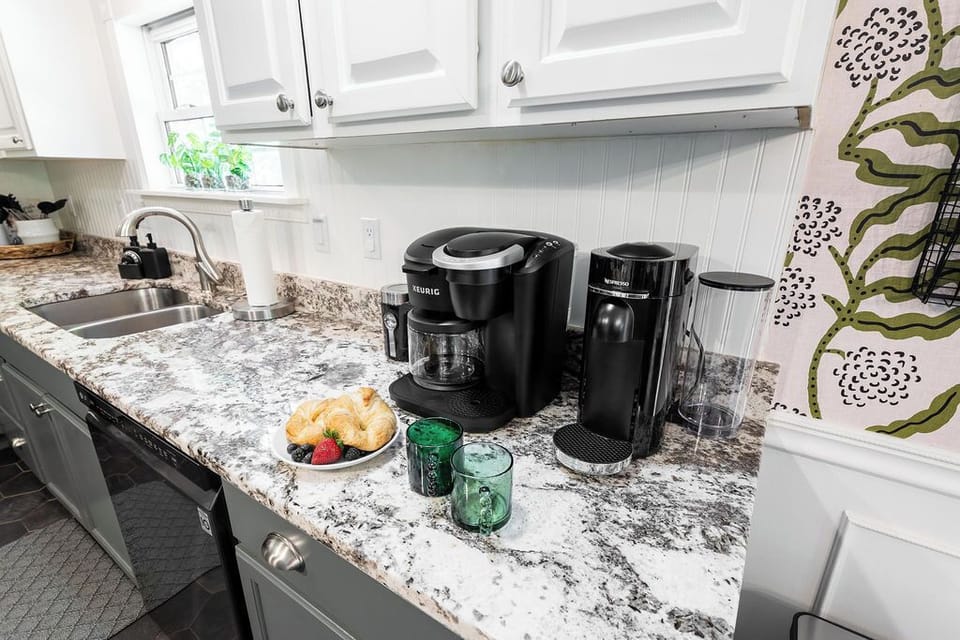 Start your morning your way. Keurig or Nespresso, both sitting right there on the counter, no coffee run required.
