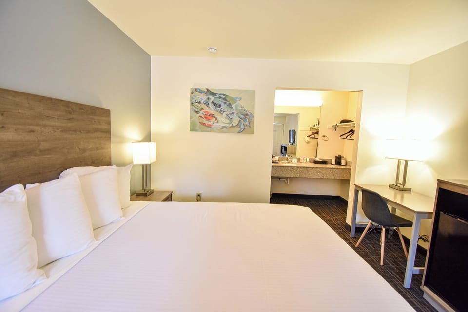 Standard Room, 1 King Bed | Desk, blackout drapes, iron/ironing board, WiFi (free)