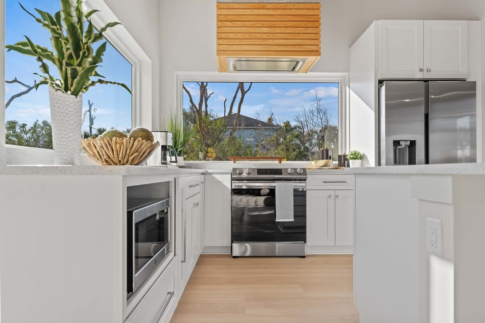 Stainless steel appliances in this gorgeous kitchen