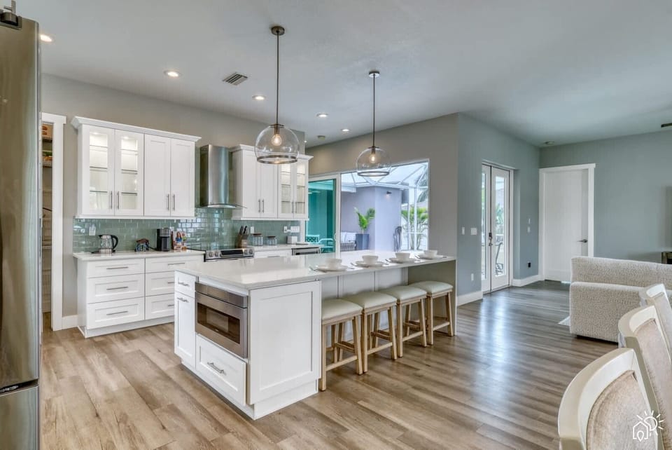 Contemporary kitchen designed for chefs and gatherings alike