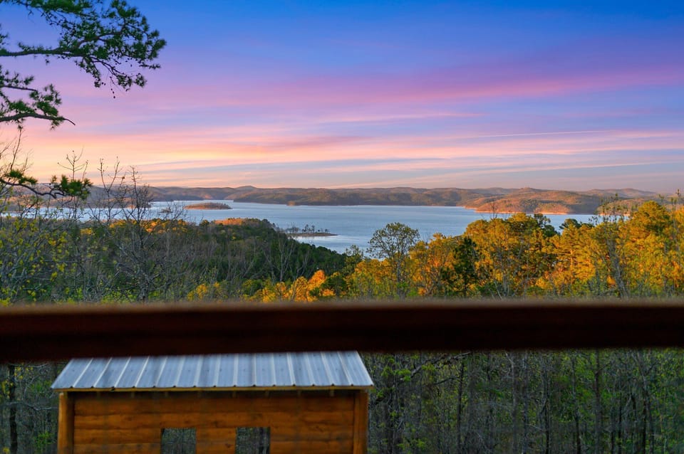 View from the back porch looking out at the lake! You won't find a better view!