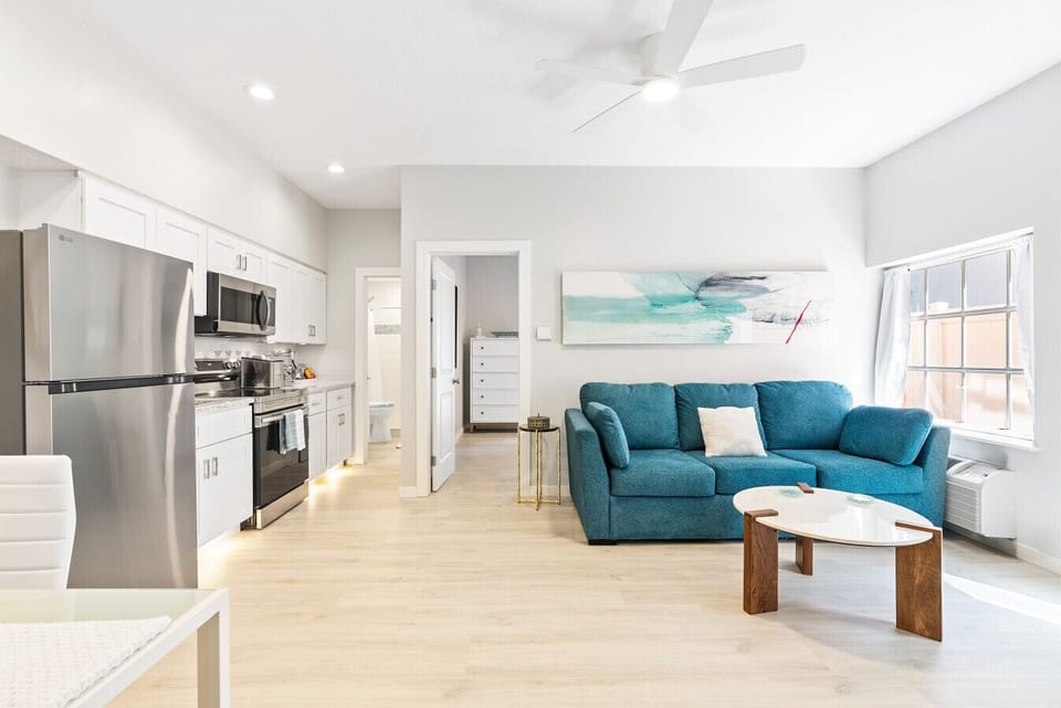 Private bedroom connected to living room