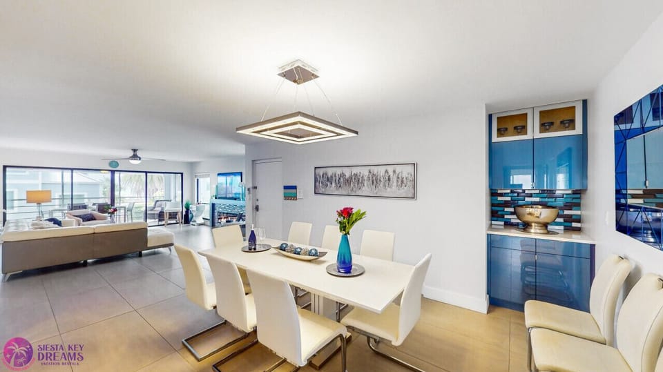 Dining table seats eight