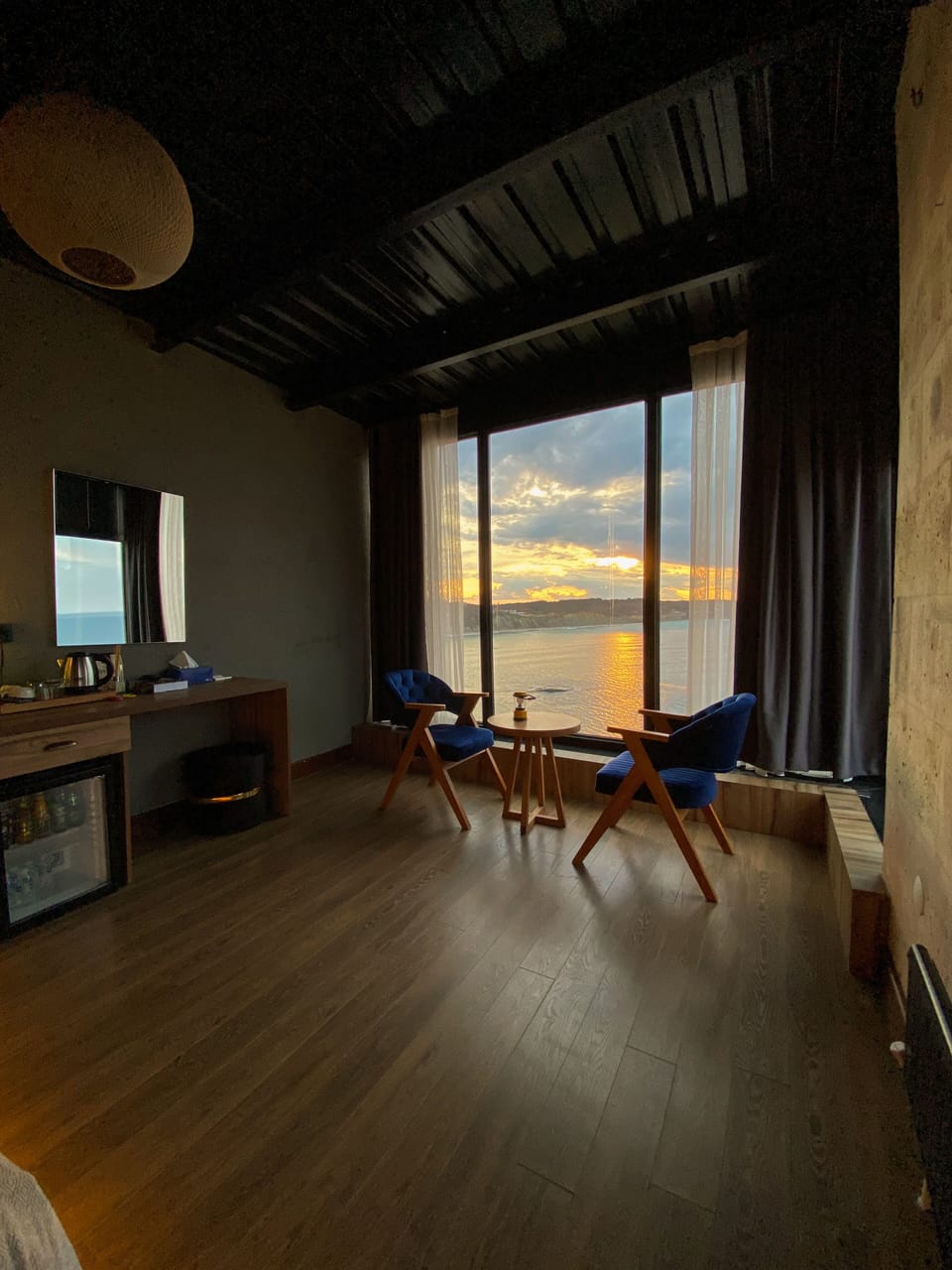 Panoramic Studio, 1 Double Bed, Sea View, Overwater | Living area | 45-inch Smart TV with satellite channels