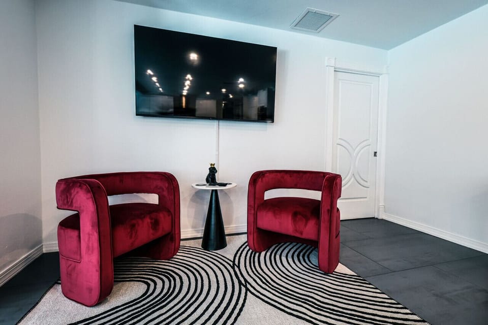 Kitchen conversation area and 65" smart HD TV
