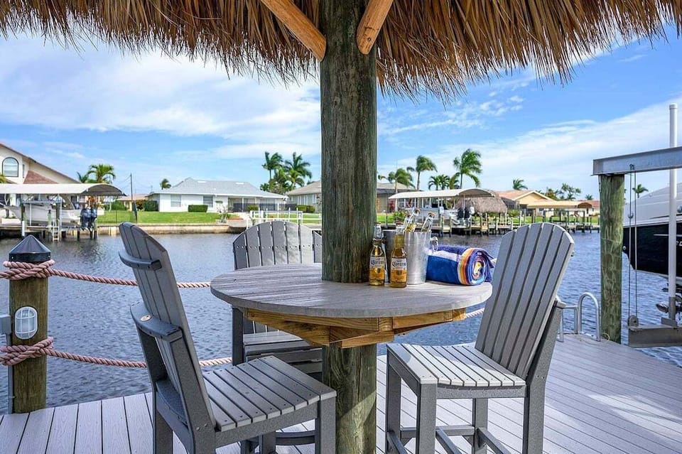 Tiki Hut with Bar Seating It`s 5 O`clock Somewhere