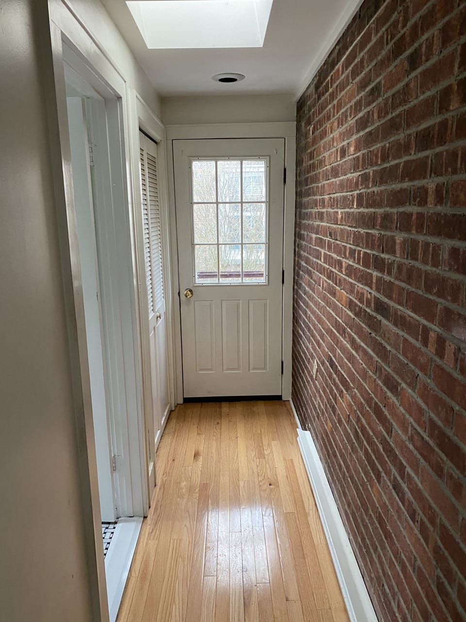 Side door to backyard .