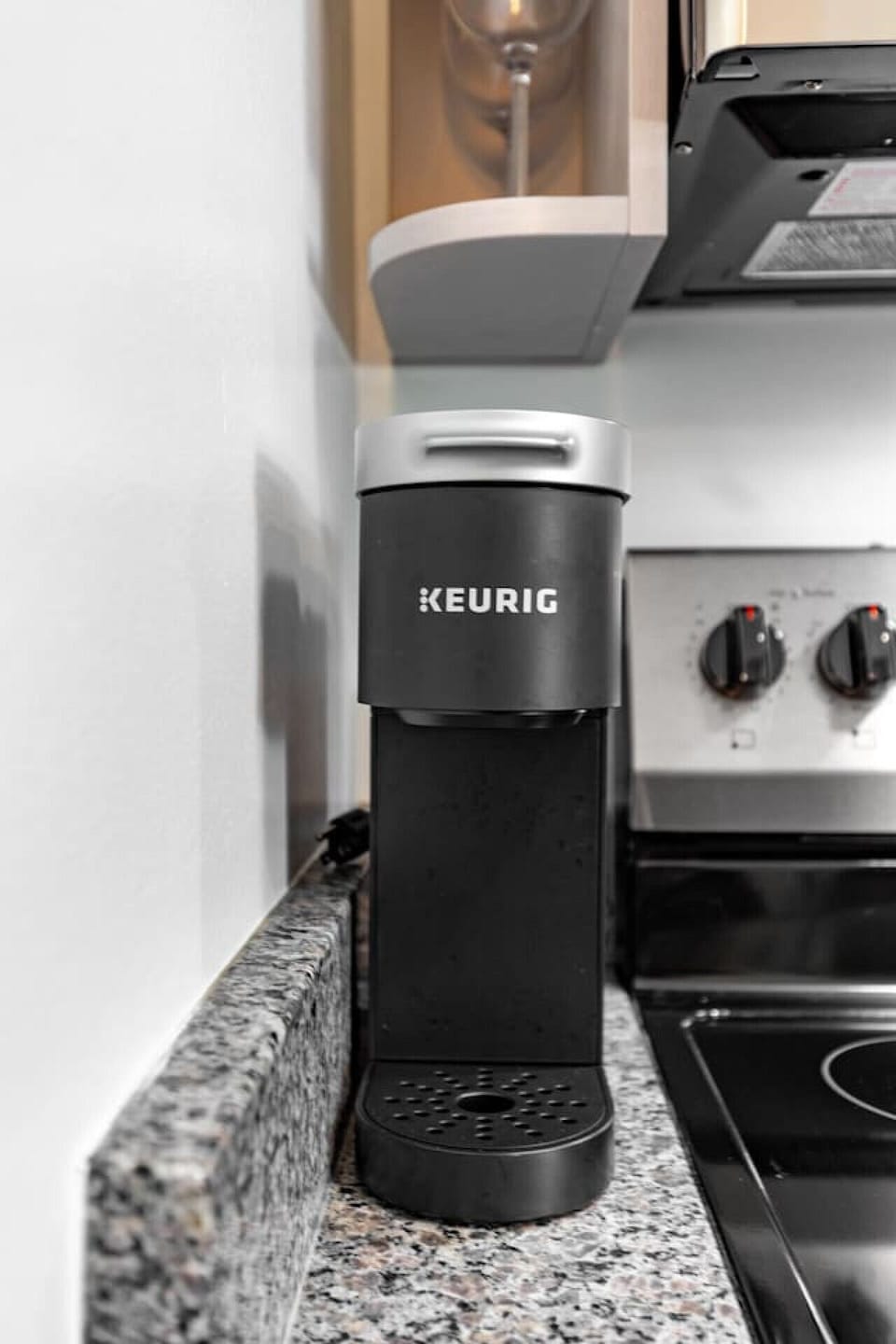 Indulge in your favorite brew with our Keurig coffee maker, adding a touch of convenience and enjoyment to your morning routine.
