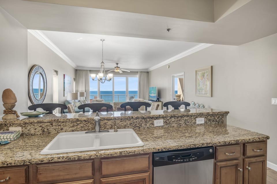 Kitchen with Beach View