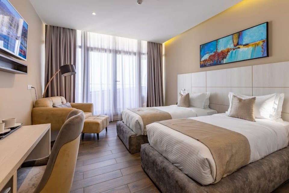 Double or Twin Room | Premium bedding, minibar, laptop workspace, soundproofing