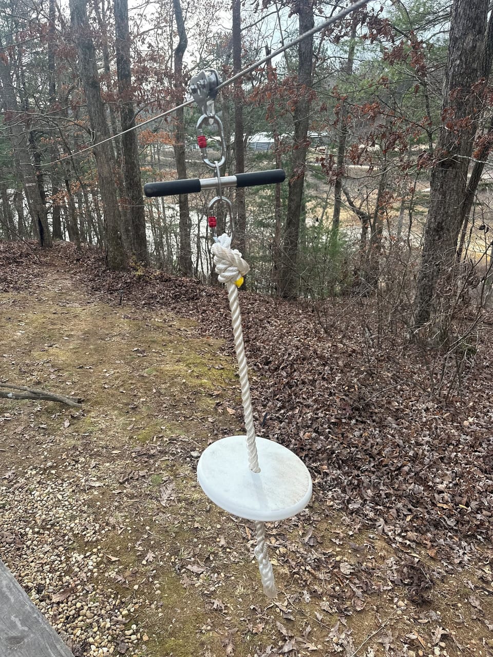 Private backyard zip line, perfect for kids and outdoor fun. Please Be careful. Use at Own Risk