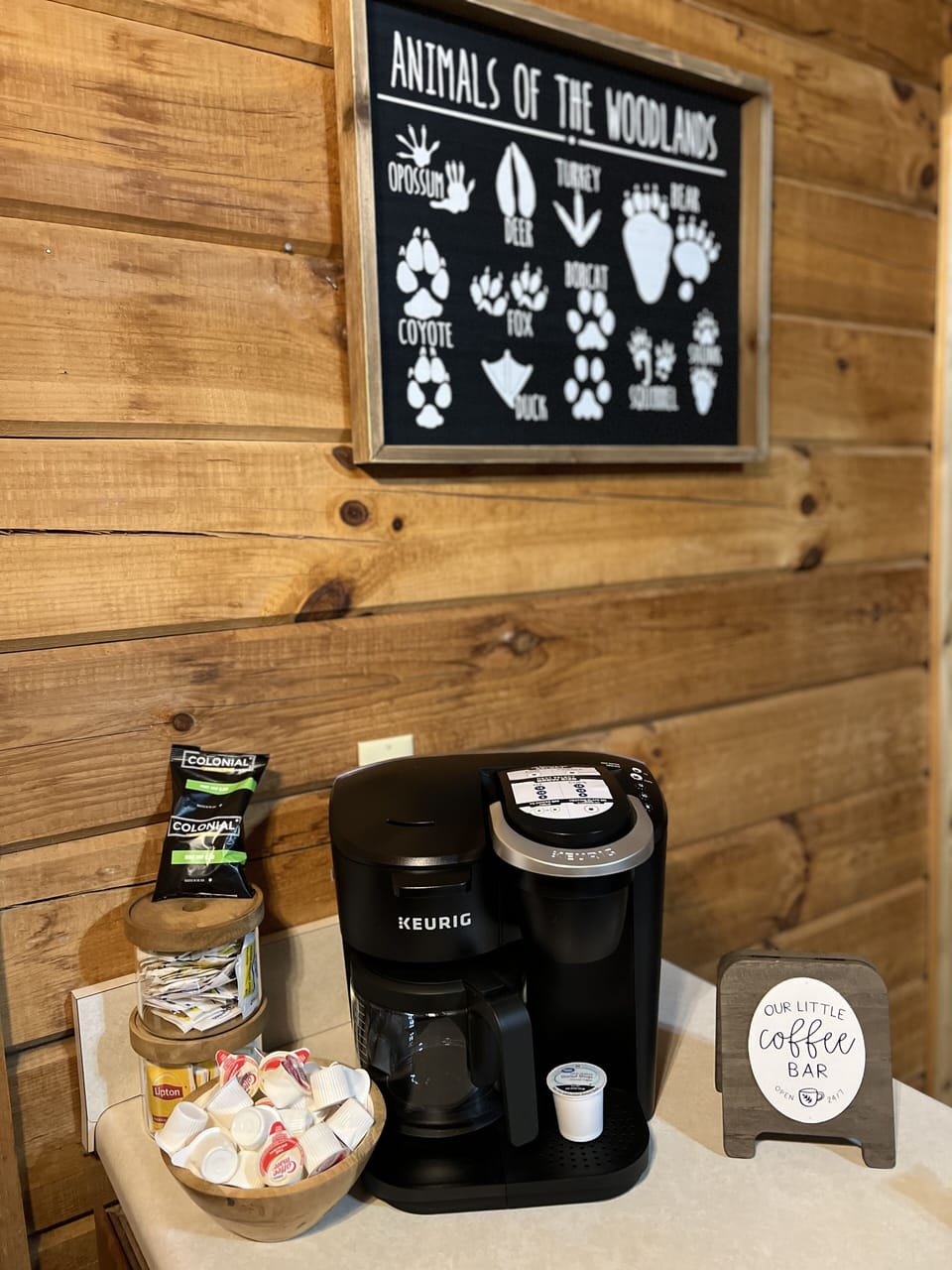 Keurig coffee maker with limited coffee/tea supplies