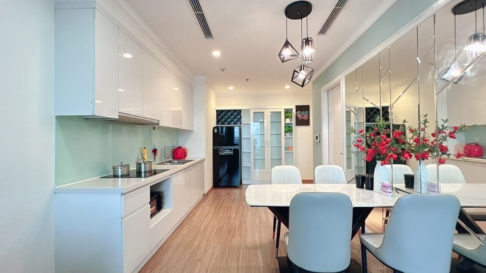 Fridge, microwave, electric kettle, rice cooker