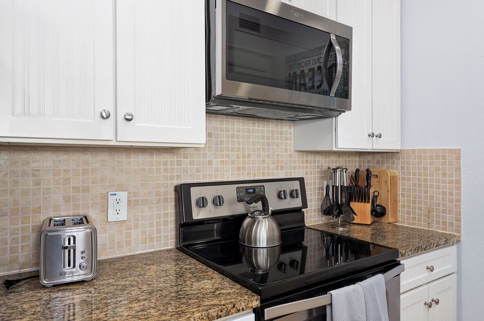 Electric stove tops, microwave, and toaster