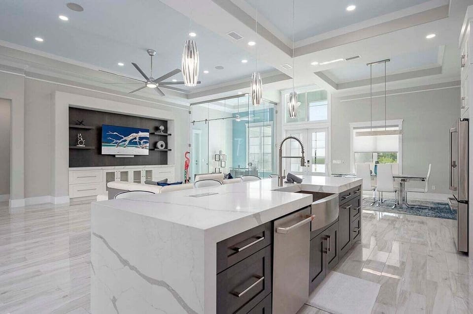 Kitchen with Large Island Great for Entertainment