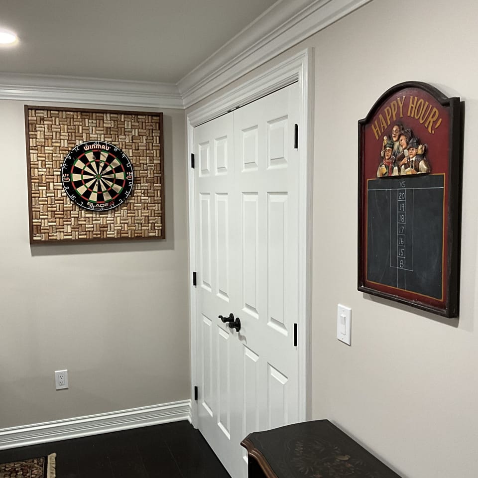 Dart area in basement