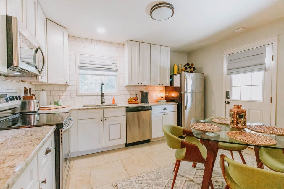 Kitchen space to make meals when not dining out 