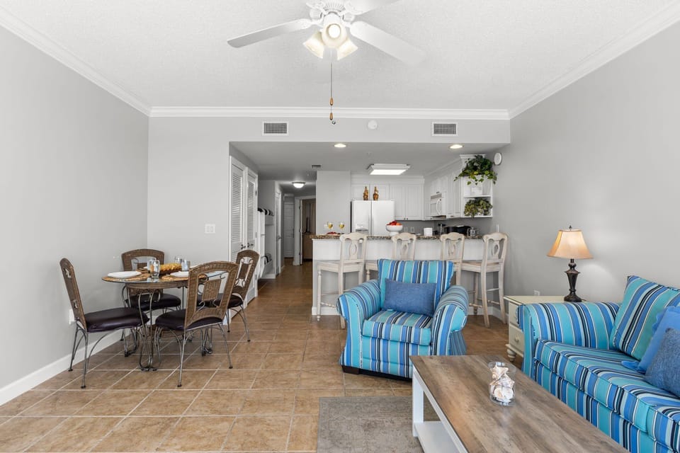 Gulf Front Living Room with Sleeper Sofa