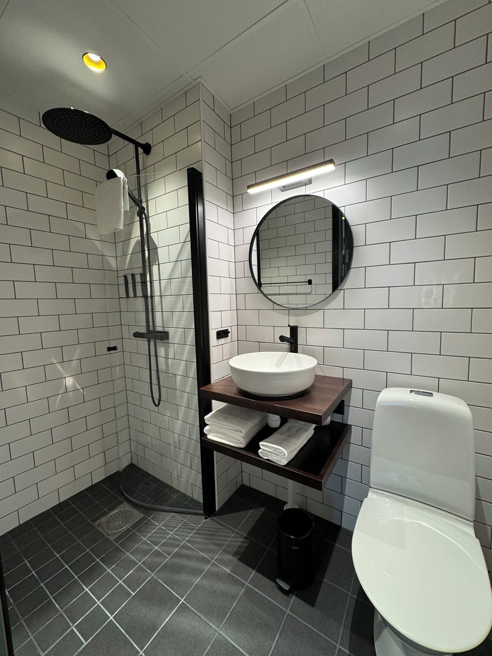 Double Room | Bathroom | Shower, rainfall showerhead, hair dryer, heated floors