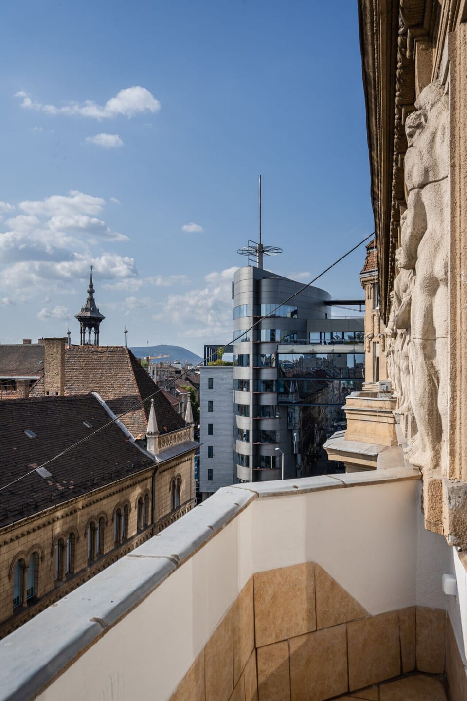 Balcony with city panorama