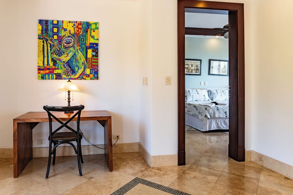 Casa Macaw -Work Space and Entrance to 2nd floor King Bedroom