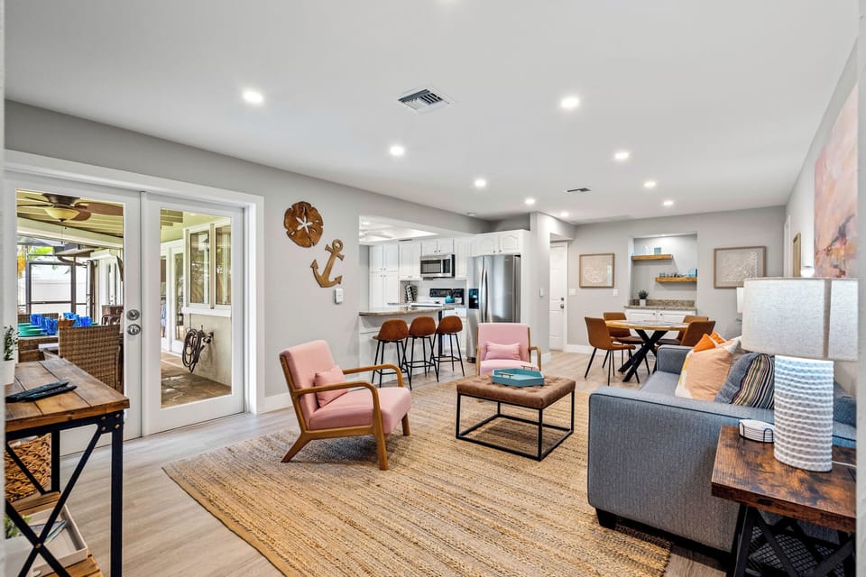 The second living room has a pullout couch